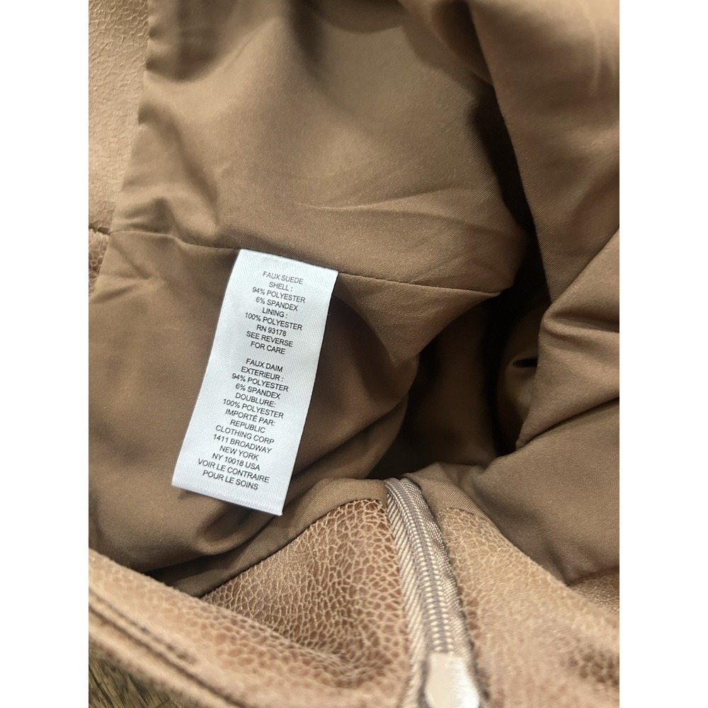 T Tahari Women's Ruched Faux Suede Skirt - Hazelwood -‎ Size 8 Brown - Picture 6 of 7